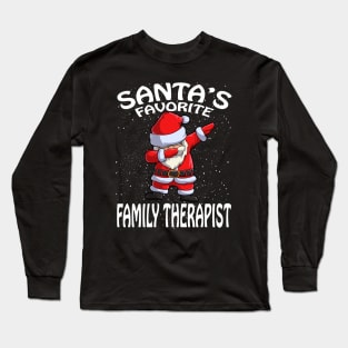 Santas Favorite Family Therapist Christmas Long Sleeve T-Shirt